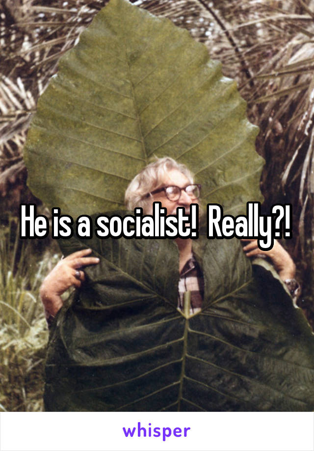 He is a socialist!  Really?! 