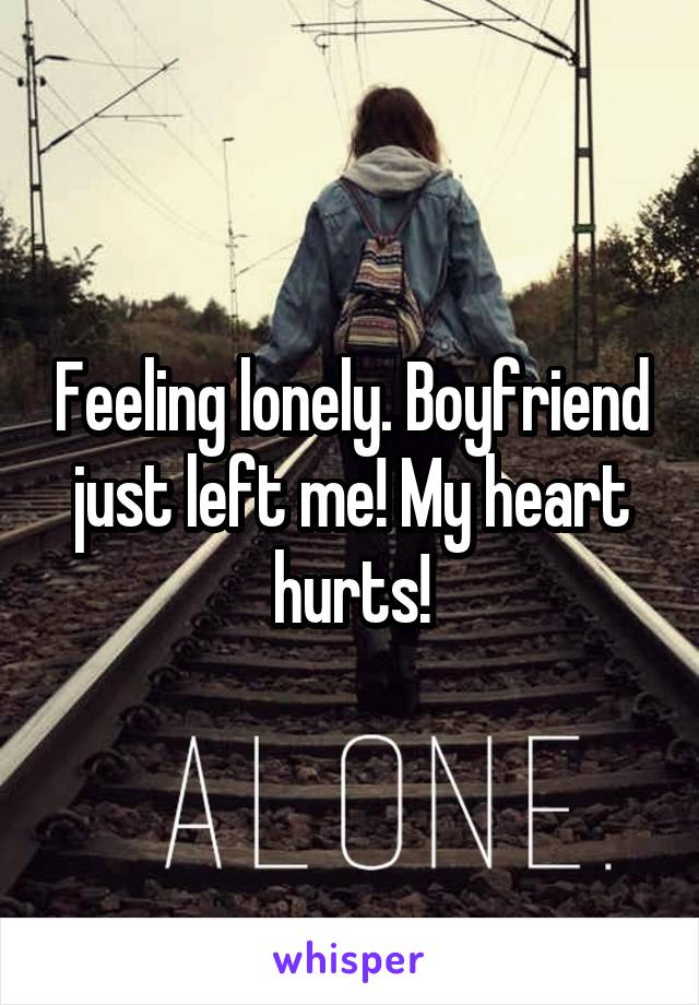 Feeling lonely. Boyfriend just left me! My heart hurts!