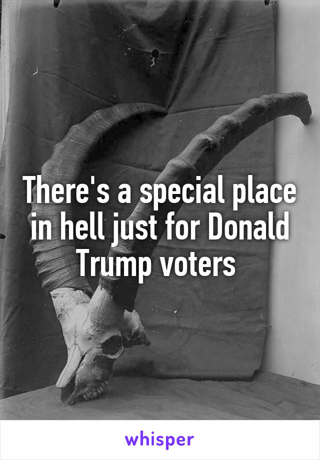 There's a special place in hell just for Donald Trump voters 