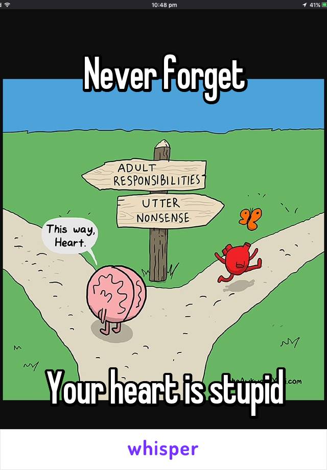 Never forget






Your heart is stupid