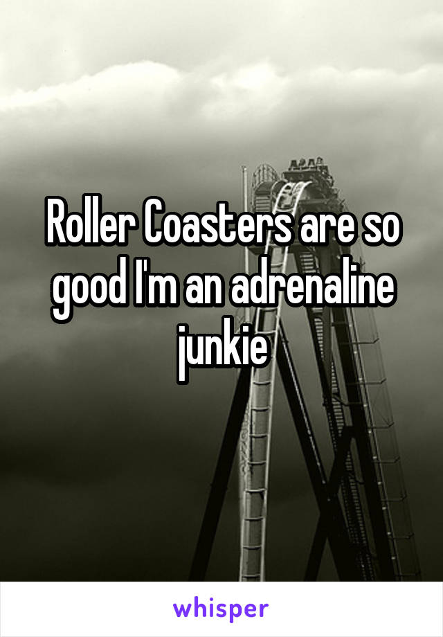 Roller Coasters are so good I'm an adrenaline junkie
