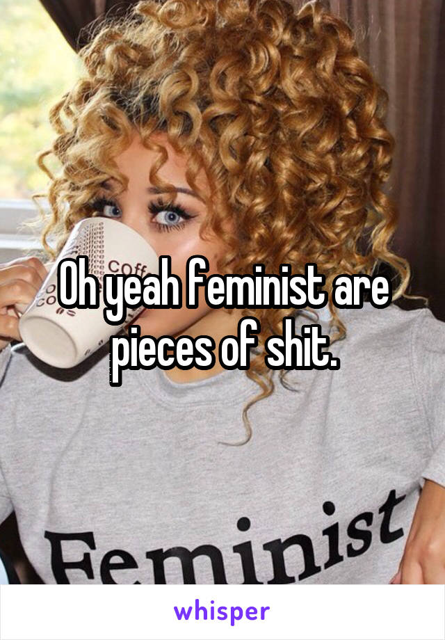 Oh yeah feminist are pieces of shit.