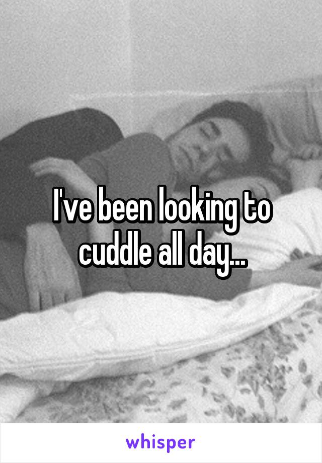 I've been looking to cuddle all day...