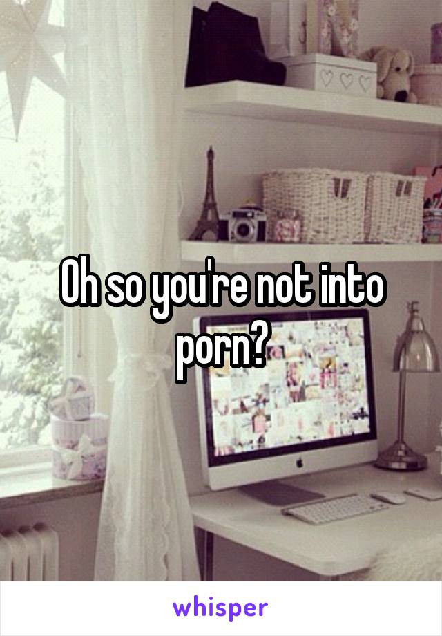 Oh so you're not into porn?