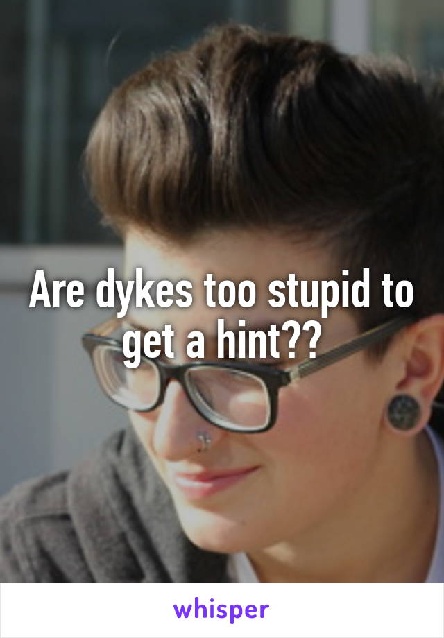 Are dykes too stupid to get a hint??