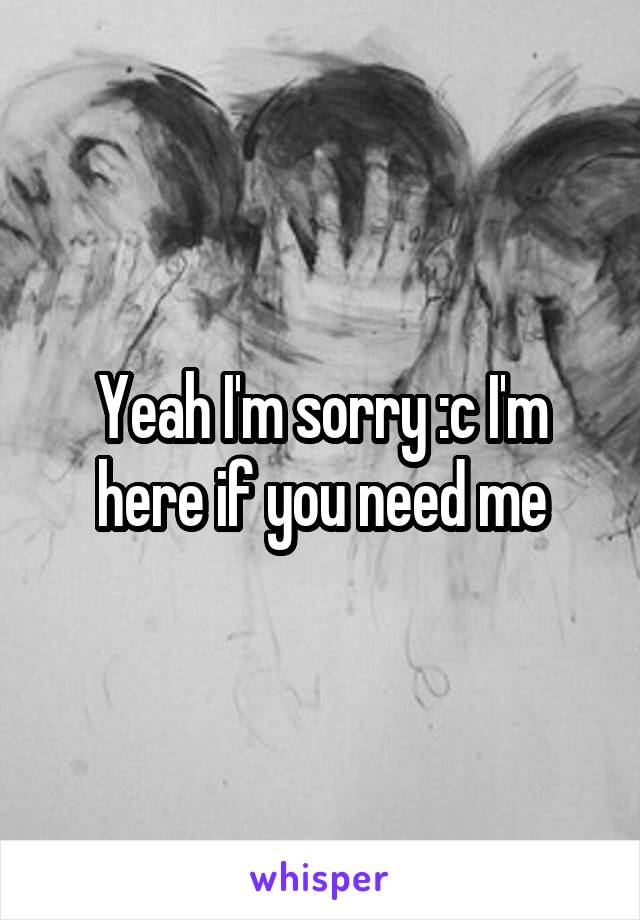 Yeah I'm sorry :c I'm here if you need me