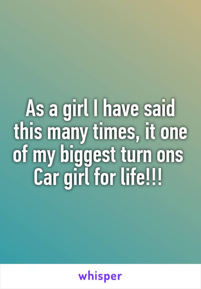 As a girl I have said this many times, it one of my biggest turn ons 
Car girl for life!!! 