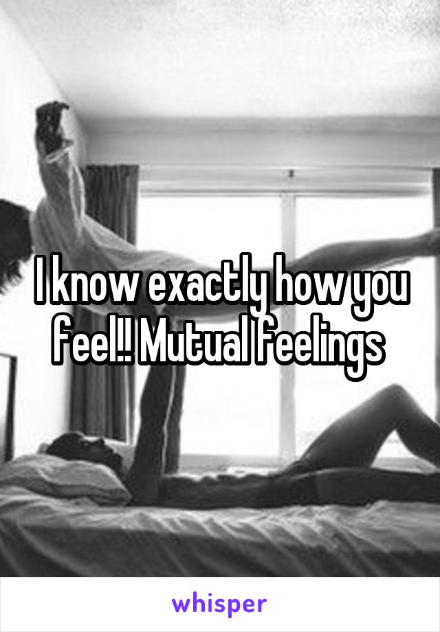 I know exactly how you feel!! Mutual feelings 