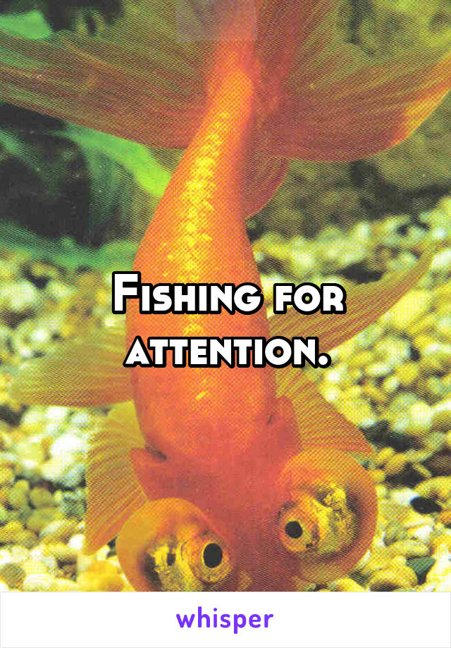Fishing for attention.