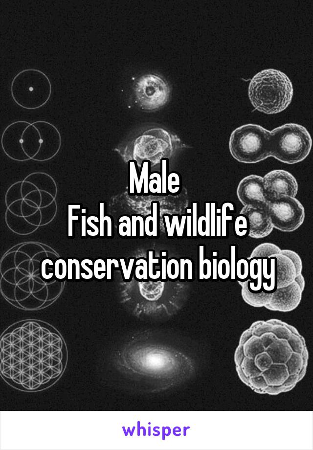 Male 
Fish and wildlife conservation biology