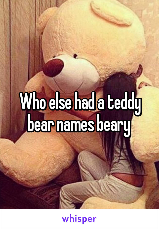 Who else had a teddy bear names beary 