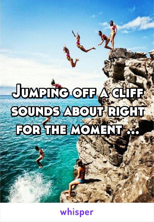 Jumping off a cliff sounds about right for the moment ...