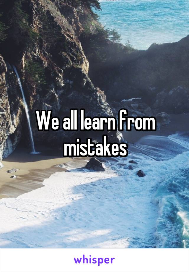 We all learn from mistakes