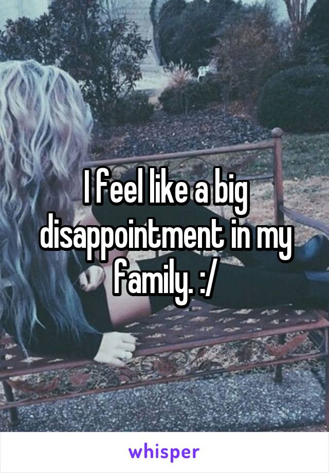 I feel like a big disappointment in my family. :/