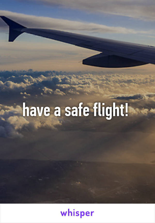 have a safe flight! 