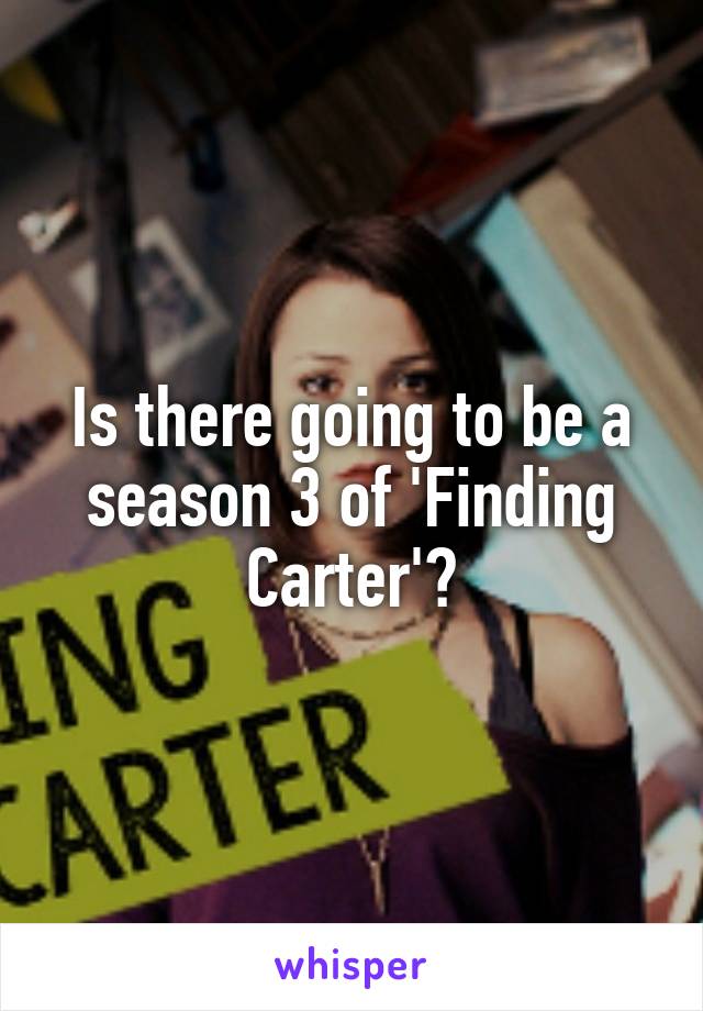 Is there going to be a season 3 of 'Finding Carter'?