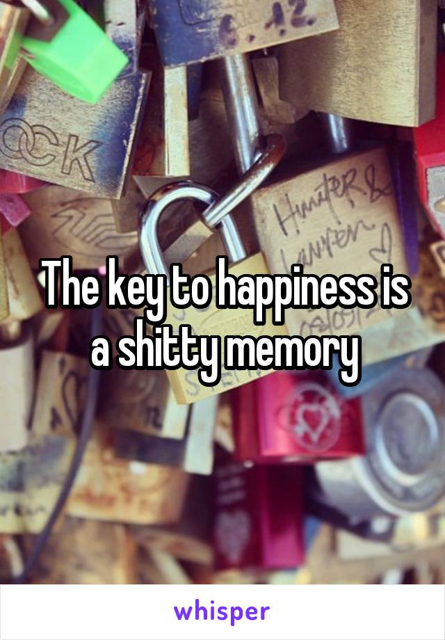 The key to happiness is a shitty memory