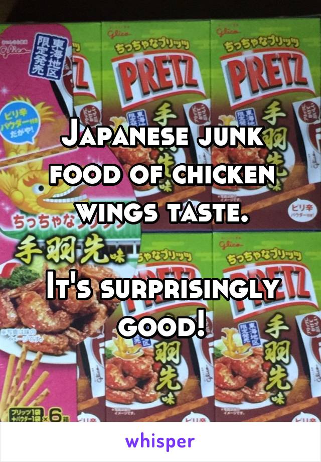 Japanese junk food of chicken wings taste.

It's surprisingly good!