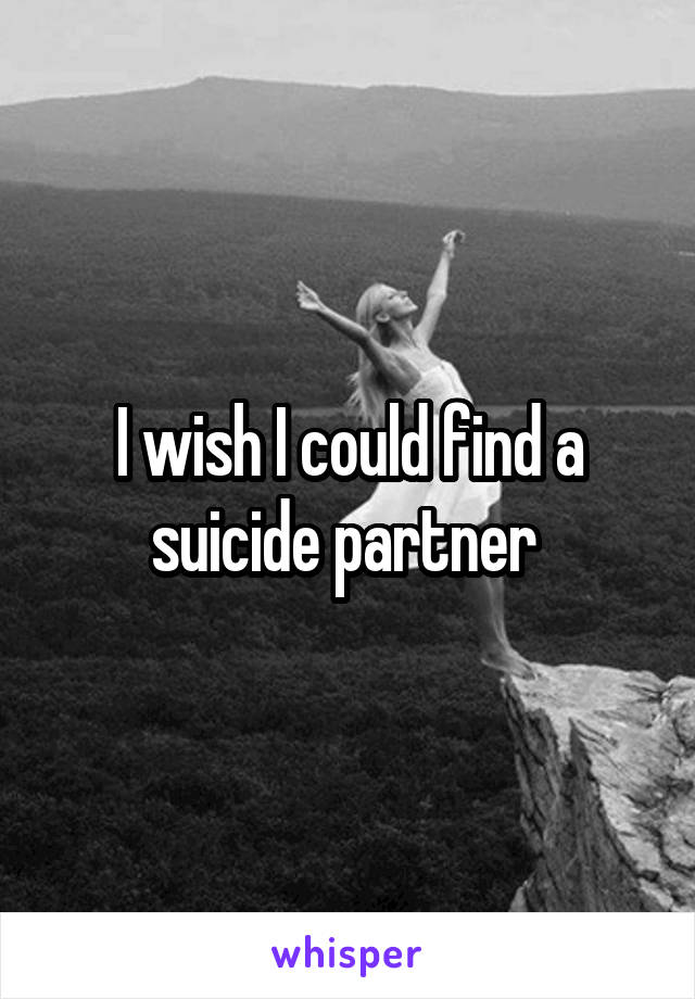 I wish I could find a suicide partner 