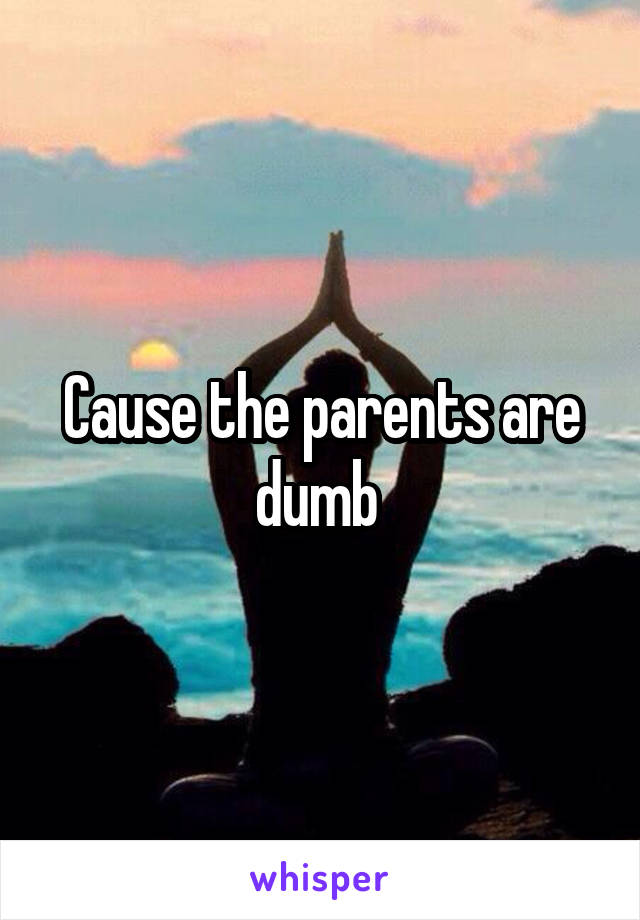 Cause the parents are dumb 