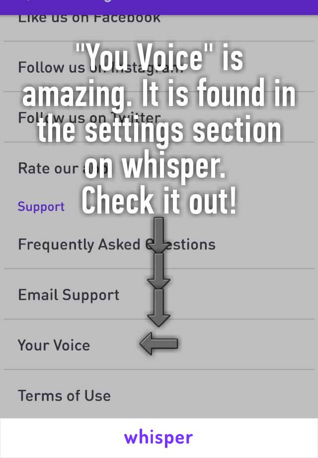 "You Voice" is amazing. It is found in the settings section on whisper. 
Check it out!
⬇
⬇
⬇
⬅