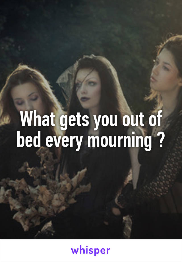 What gets you out of bed every mourning ?