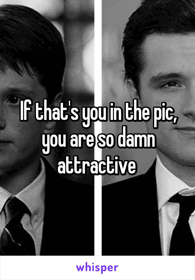 If that's you in the pic, you are so damn attractive 