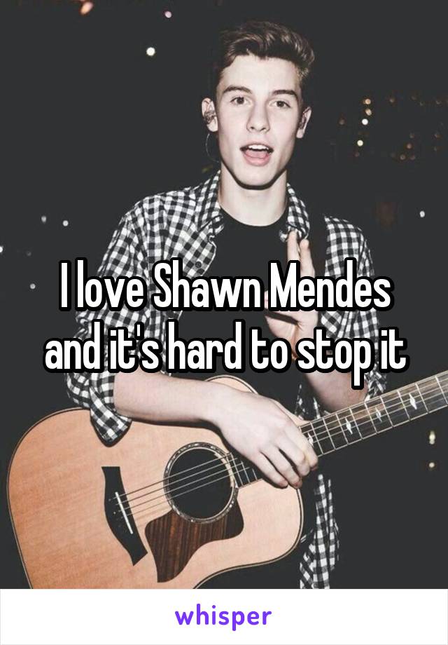 I love Shawn Mendes and it's hard to stop it