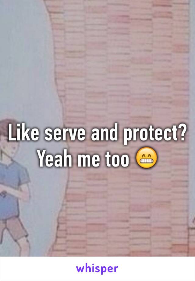 Like serve and protect? Yeah me too 😁