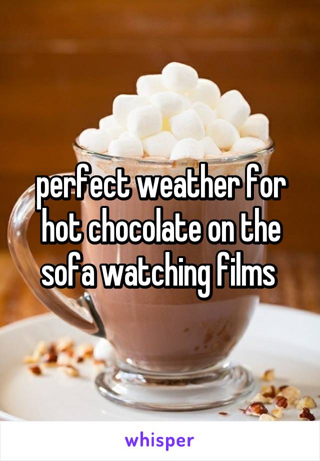 perfect weather for hot chocolate on the sofa watching films 