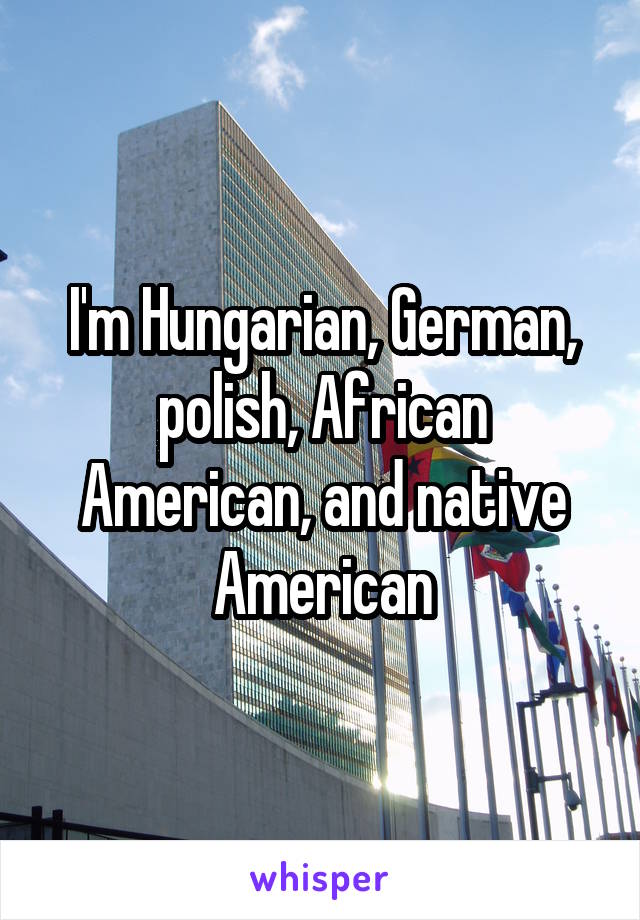 I'm Hungarian, German, polish, African American, and native American