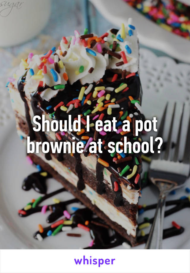 Should I eat a pot brownie at school?