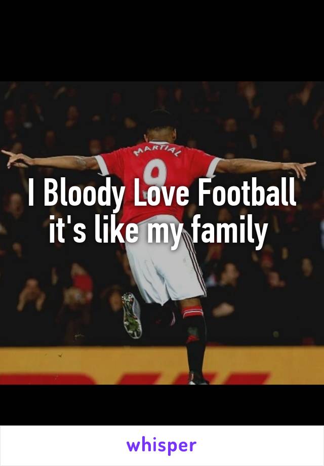 I Bloody Love Football it's like my family 
