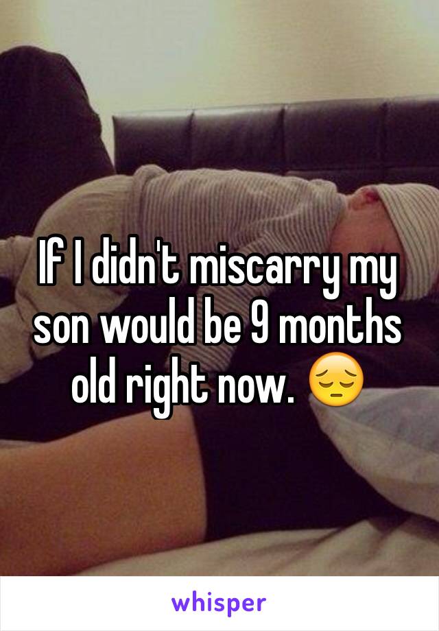 If I didn't miscarry my son would be 9 months old right now. 😔