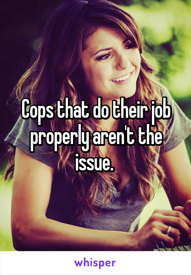 Cops that do their job properly aren't the issue. 