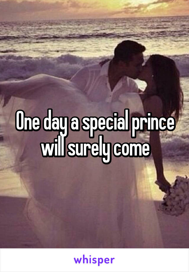 One day a special prince will surely come