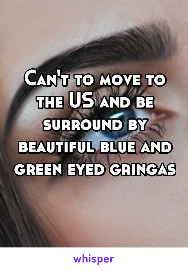 Can't to move to the US and be surround by beautiful blue and green eyed gringas 