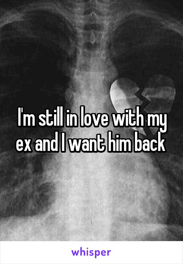 I'm still in love with my ex and I want him back 