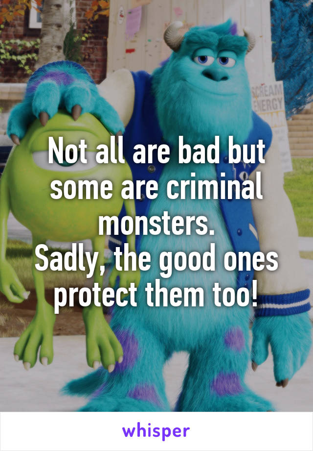 Not all are bad but some are criminal monsters.
Sadly, the good ones protect them too!