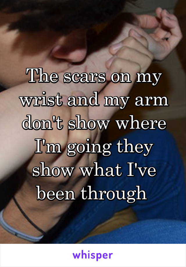 The scars on my wrist and my arm don't show where I'm going they show what I've been through 