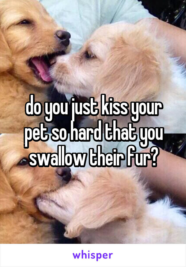 do you just kiss your pet so hard that you swallow their fur?