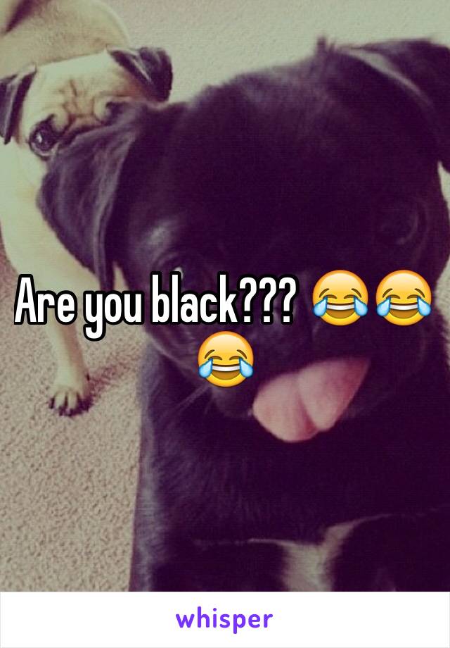 Are you black??? 😂😂😂