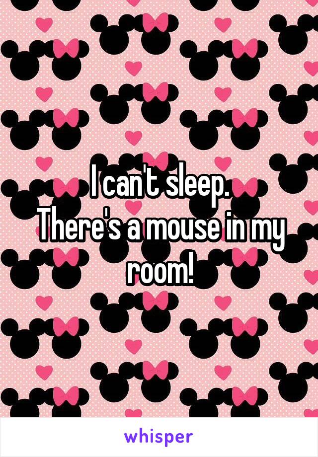 I can't sleep.
There's a mouse in my room!