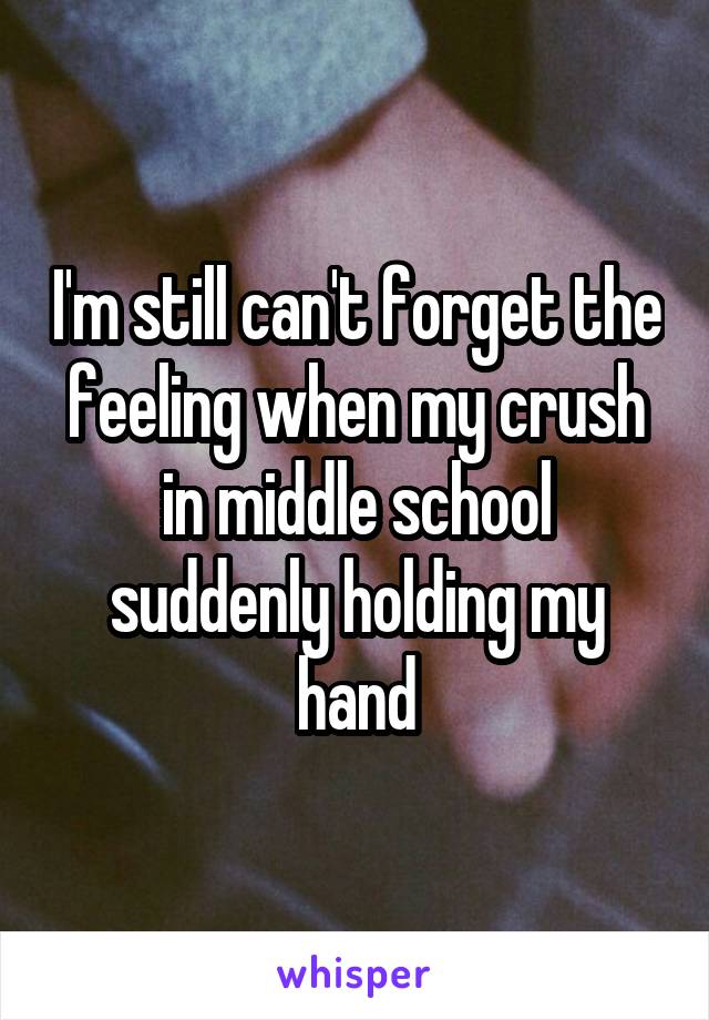 I'm still can't forget the feeling when my crush in middle school suddenly holding my hand