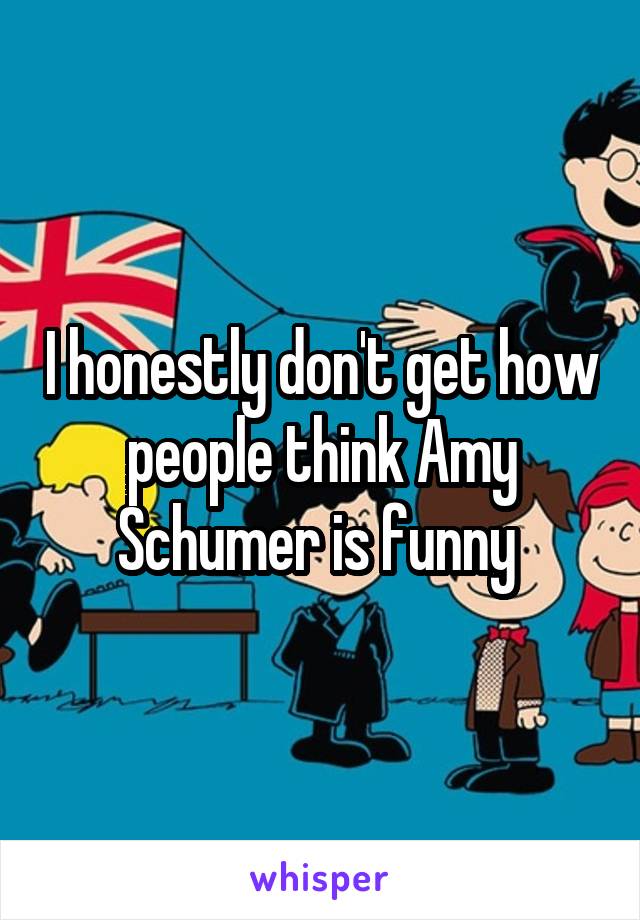 I honestly don't get how people think Amy Schumer is funny 