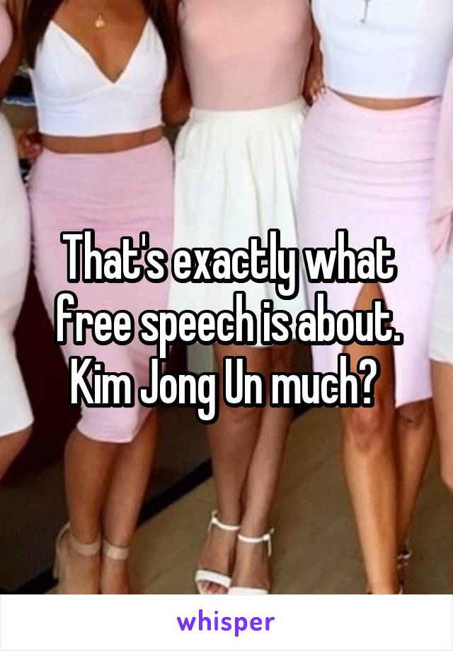 That's exactly what free speech is about. Kim Jong Un much? 