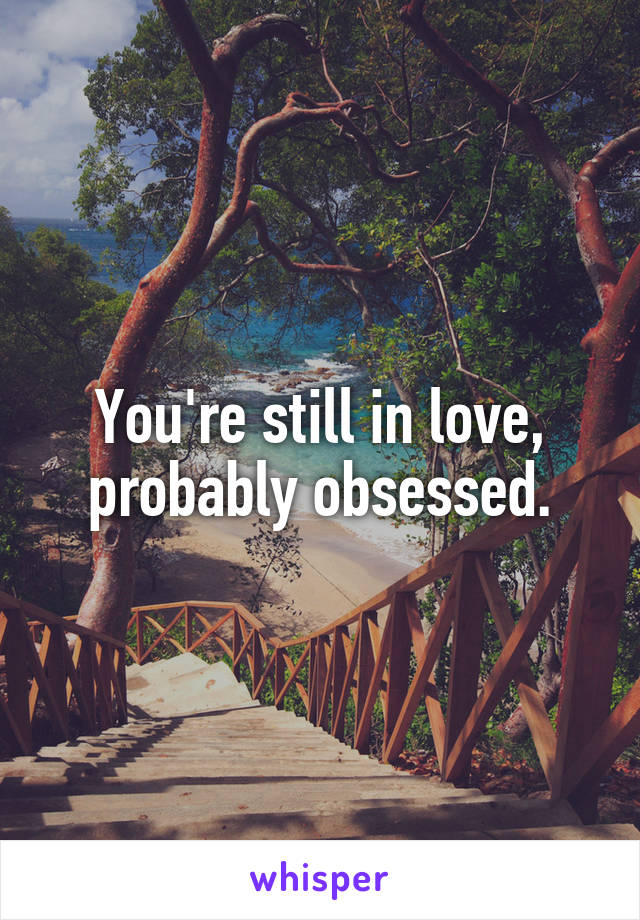 You're still in love, probably obsessed.