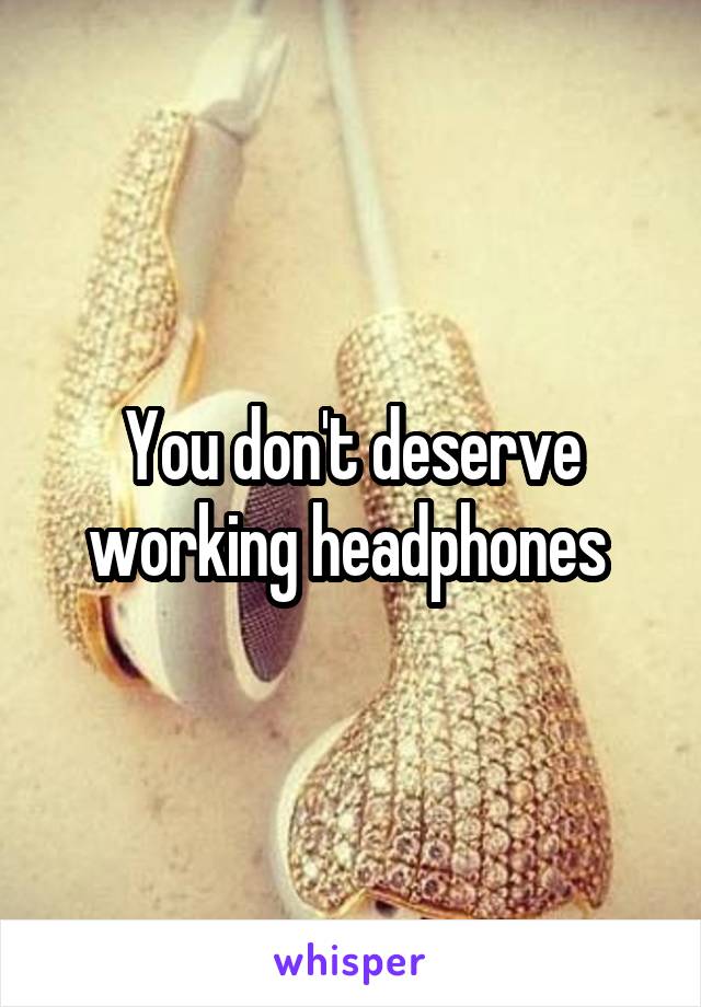 You don't deserve working headphones 