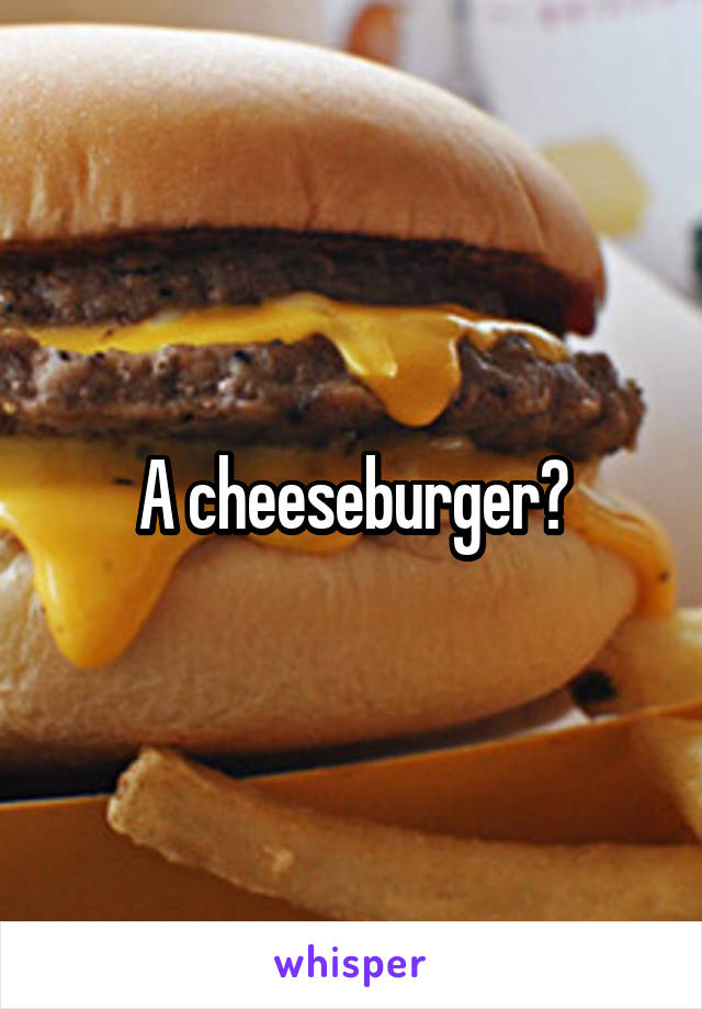 A cheeseburger?