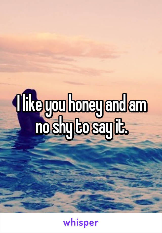 I like you honey and am no shy to say it.